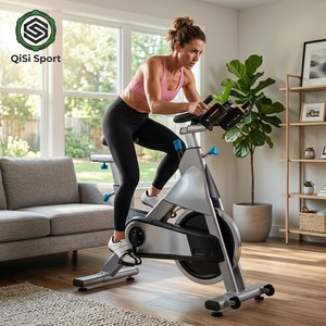Indoor-Cycling-Bike mit 18 kg schwerem Magnetfliehgewicht, Heimtrainer für Zuhause, 150 kg, leiser Riemenantrieb, OEM - Product Image 5