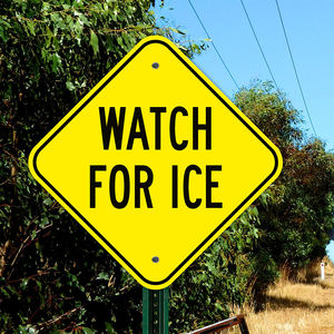 في الهواء الطلق 12 بوصة الألومنيوم للماء عالية الانعكاس الأصفر على شكل الماس الشتاء زلقة علامة تحذير الطريق - Product Image 6