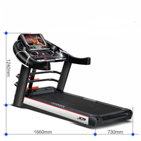 Caminadora Comercial Multifuncional Silenciosa con Reposabrazos, Equipo de Fitness Inteligente con Cinta de Correr Ancha para el Hogar
