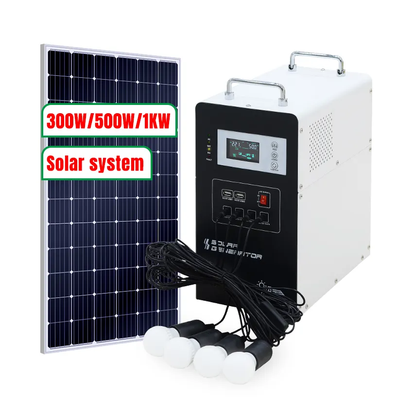 मिनी सौर ऊर्जा घर में प्रकाश प्रणालियों/पोर्टेबल डीसी एसी सौर किट 10W 20W 300W 500w