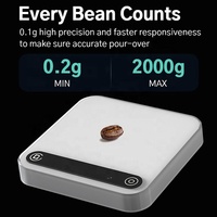 Balance de précision numérique DiFluid Microbalance pour café, blanche, avec minuteur et suivi intelligent des données pour l'expresso