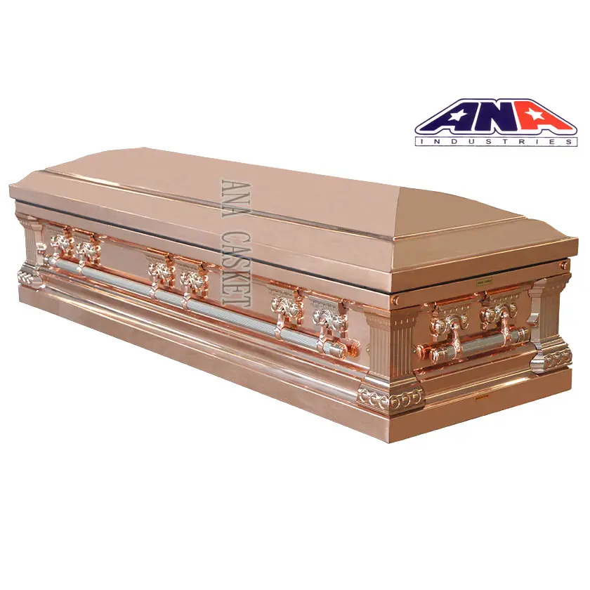 ANA hergestellt in China US-Stil Luxus poliert massives Kupfer Voll couch Beerdigung Metalls cha tulle und Särge