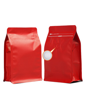Sacs <span class=keywords><strong>d</strong></span>'emballage pour café écologiques personnalisés, fond carré, en kraft, avec valve et fermeture éclair, vente en gros, marque privée - Product Image 1