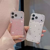 Étui de luxe scintillant en cristal et perles pour iPhone 11 12 13 14 15 16 17 18 Pro Max