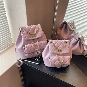 <span class=keywords><strong>Sac</strong></span> à dos en PU durable pour <span class=keywords><strong>femme</strong></span>, style coréen tendance 2025, motif losanges, haut de gamme, pour étudiante, <span class=keywords><strong>sac</strong></span> à <span class=keywords><strong>main</strong></span> texturé, petit format 20-35L - Product Image 3