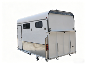 Australia Round Head 2 Horse Racing Transport Trailer 2 Horse Angle Load <b>Float</b> Standard - Product Image 3