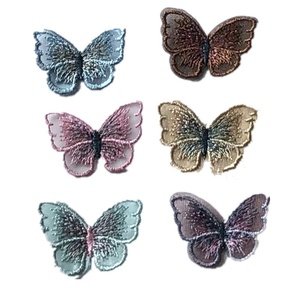 Petit patch en tissu de rayonne brodé papillon, accessoire de décoration pour vêtements <span class=keywords><strong>et</strong></span> coiffes tendance en organza, fait main pour couture DIY - Product Image 5