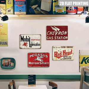 Insegne in Latta Stile Retrò per Stazioni <span class=keywords><strong>di</strong></span> <span class=keywords><strong>Servizio</strong></span> e Olio Motore, Decorazione Rustica per Man Cave - Product Image 4