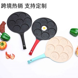 Sartén antiadherente de siete orificios para huevos, herramienta multiusos para desayunos con moldes de caras sonrientes para uso doméstico - Product Image 4