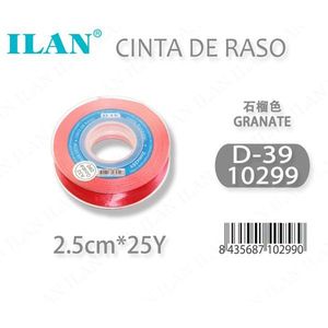 Nastro in raso Ilan 2,5 cm x 25 iarde colore granato per artigianato e decorazioni - Product Image 3