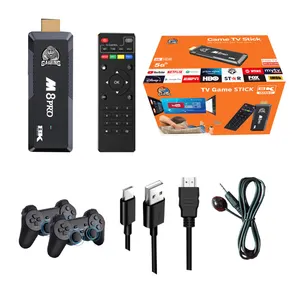 Beste Cadeau Hotselling M8 Pro Video Game Console 2.4G Draadloze Dual Controller Retro Video Game Tv Stick Dual Systeem