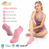 Calcetines Antideslizantes para Mujer y Jóvenes, Calcetines de Tobillo de Algodón y Elastano Transpirables, Antideslizantes, Invisibles, para Yoga, Barre, Pilates