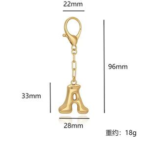 Gancio con chiusura a cuore placcato dorato con ciondoli alla <span class=keywords><strong>fragola</strong></span> portachiavi con lettera iniziale - Product Image 6