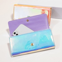 Dompet Wanita Kulit PU Fashion Kapasitas Besar Fitur Multifungsi Penutup Panjang Tombol Portabel