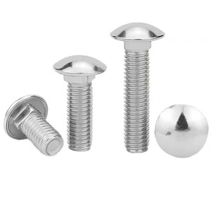304 Stainless Steel Carriage Bolts Round Head Square Neck Fully Threaded Inch Size 1/4 5/16 3/8 1/2 Standard Thread Plain Finish - Product Image 3