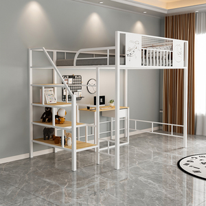 <span class=keywords><strong>Lit</strong></span> mezzanine en fer créatif moderne cadre double/queen size multifonctionnel peu encombrant <span class=keywords><strong>avec</strong></span> <span class=keywords><strong>table</strong></span> de <span class=keywords><strong>lit</strong></span> pour hôtels petits appartements - Product Image 2