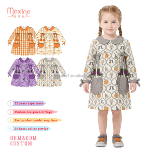 Abiti Personalizzati per Bambine con Stampa Ragno e Cappello da Strega per Halloween, Manica Lunga, Colletto Peter Pan Viola, Vestito a Linea A per Festività - Product Image 3