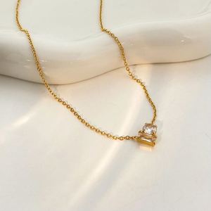 Girls Necklace Cross Border Multi Strategic No Middleman Markup Synthetic Opal Detail Solid Metal Construction - Product Image 3