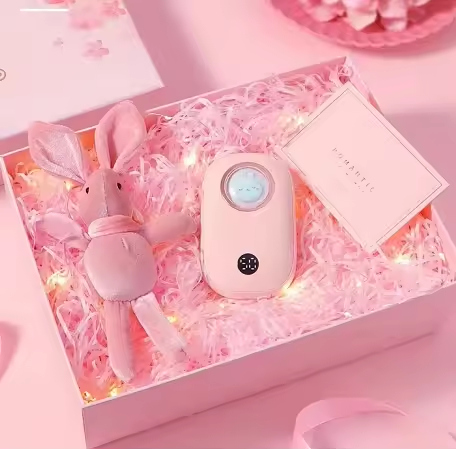 Cute 10000mAh Rechargeable Hand Warmer Portable Electronic Heater Reusable Power Bank Winter Warmth Free Standing with Loop