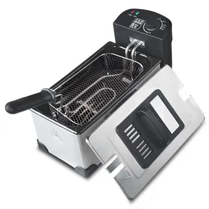 Industrial Digital Electric Deep Fryers Automatic Commercial Deep Fryer 2000W 3L Oil Capacity Rectangle Stainless Steel Provided