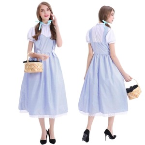 Robe Alice pour femme, costume de scène pour adulte, jupe en vichy bleu avec accessoire panier, tailles S-3XL - Product Image 1