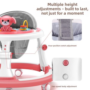 2024 नए कुत्ते डेगिन बहु-कार्यात्मक संगीत फोल्डिंग बेबी लर्निंग वॉकर/4 में पहियों और सीट के साथ 1 प्लास्टिक बेबी वॉकर्स में 4 - Product Image 4