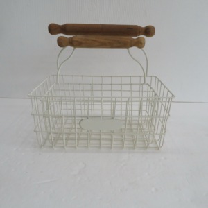Handmade phong cách hiện đại dây lưới giỏ lưu trữ với tay cầm bằng gỗ cho trang trí nội thất - Product Image 6
