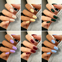Faux Ongles Ronds à Échantillonnage Rapide, Couleur Unie Brillante Personnalisable, 10 Pièces, Vente en Gros, pour Séance Photo