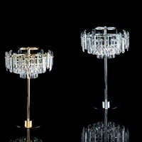Centre de table moderne pour mariage, fournitures de fête, support à fleurs en verre transparent et métal doré/argenté, centres de table de mariage