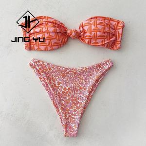 Traje de Baño de Bikini Hawaiano de Alta Calidad, con Tirantes, de Lujo, Personalizado, de Poliéster Reciclado, Estampado - Product Image 6