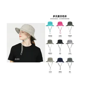 Màu Sắc Hỗn Hợp Biểu Tượng Tùy Chỉnh In Ngắn Cô Gái Có Thể Điều Chỉnh Dây Đeo Fisher Hat Sunhat Surf Hat
