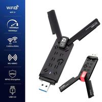 Adaptador WiFi USB 3.0 AX1800 WiFi 6, Compatible con Hotspot 2.4 GHz y 5 GHz, Adaptador de Red Inalámbrica USB WiFi para Computadoras con Windows