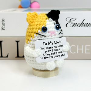 CLTF nuevo ganchillo positivo gato siamés muñeca Oficina escritorio decoración lindo Dí<span class=keywords><strong>a</strong></span> de San Valentín regalos de cumpleaños para el <span class=keywords><strong>mejor</strong></span> amigo novia - Product Image 2