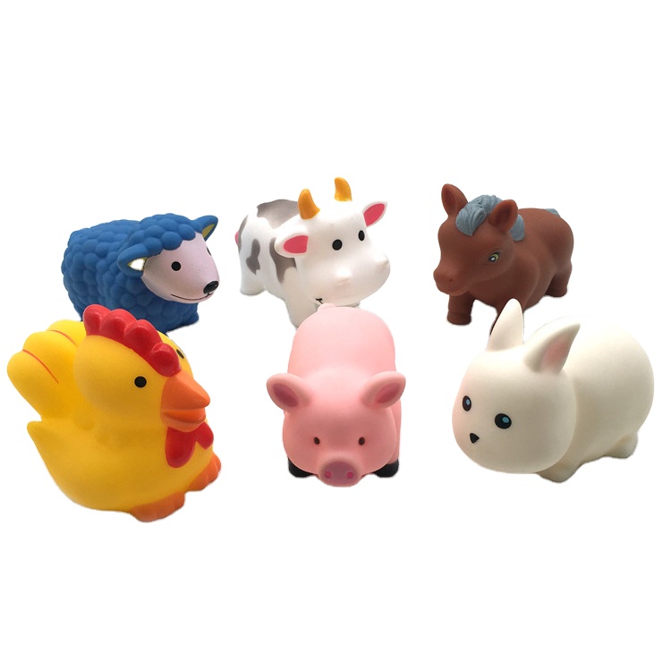 China Factory Wholesale Custom Rabbit Farm Animal Toy Set Plastic Squirt Bath Tub Toys for Babies