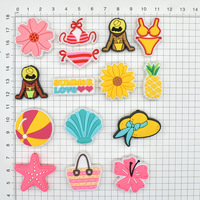 Novedad de Verano: Llavero DIY Removible Hecho a Mano con Cuentas Suaves de PVC para Playa, Flores y Estrellas de Mar, Cuentas Focales para Fiesta