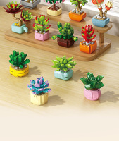 LeLe Kompatible Bausteine Handgefertigter Sukkulenten-Blumentopf Kleinpartikel-Bausteine Pädagogisches Montage-Spielzeug ABS-Kunststoff-Modell