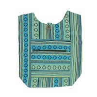 Bolso reciclable bolso Nepal hizo telar de mano ondeando diseño Floral tejido Gheri cabestrillo de algodón hombro bohemio bolso-Algodón