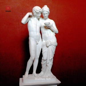 Scultura greca in marmo a grandezza naturale con pietra naturale Canymede Zeus aquila a grandezza naturale su misura - Product Image 4
