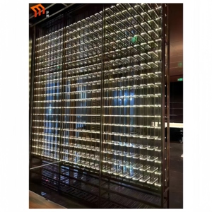 Tùy Chỉnh Sang Trọng Acrylic LED Ánh Sáng Kim Loại Rượu Vang Giá Rượu Vang Kính Hiển Thị Trường Hợp Whiskey Tủ Cho Các Quán Bar & Nhà Hàng Cho Rượu Vang Hầm - Product Image 1