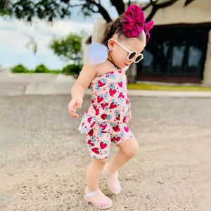 OEM/ODM Conjunto de Top sin Mangas y Falda con Volantes de Bambú/Algodón Orgánico con Estampado Personalizado para Bebés Niñas, Pantalones Cortos Ajustados, Estilo Hawaiano, ¡Gran Venta! - Product Image 6