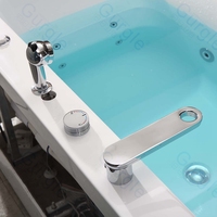 Baignoire à remous en acrylique Gurgle Back to Wall avec 12 jets d'eau, 7 couleurs LED, gain de place, hydromassage, baignoire de massage pour salle de bain