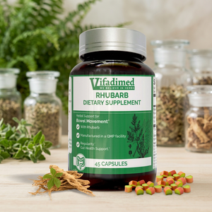 Vifadimed Rhubard, Suplemento Dietético para Adultos, 45 Cápsulas, para Apoyar la Salud del Colon y el Intestino - Product Image 3
