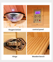 Ruang Sauna Wellness Kayu Solid Finlandia untuk 3 Orang dengan Pemanas Inframerah dan Terapi Cahaya Merah