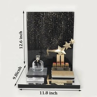 Présentoir de Comptoir en Acrylique Transparent de Luxe pour Cosmétiques et Parfums, Support Glorifier pour Bouteilles d'Huile avec Affiche