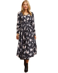 Suave y transpirable impreso rayón ropa de <span class=keywords><strong>maternidad</strong></span> de la frente de agradable Casual vestido de lactancia para posparto madre - Product Image 1
