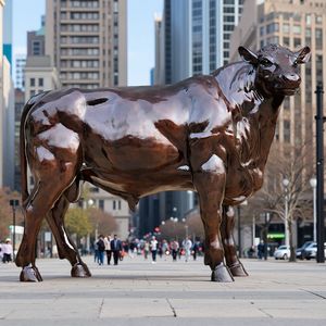 Recién llegado, decoración de jardín al aire libre, escultura de Animal grande, estatua de toro de vaca de bronce de tamaño real personalizada, decoración de jardín al aire libre de Metal - Product Image 4