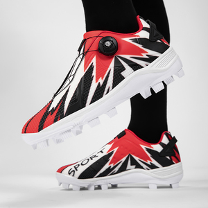 Chaussures de baseball professionnelles unisexes en microfibre avec système de laçage rapide BOA, crampons en caoutchouc moulé TPU, chaussures d'entraînement - Product Image 2