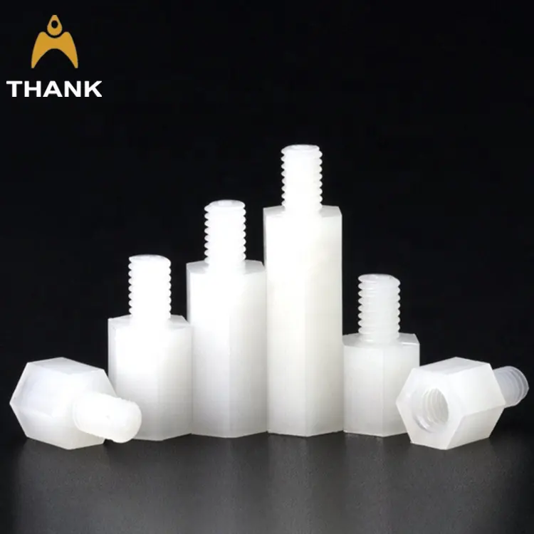 White / Black plastic spacers and standoffs M2 M2.5 M3 M4 M5 PCB nylon male to male hex spacer standoff