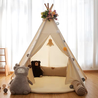 Tienda de campaña tipi plegable de lona de algodón al por mayor para niños, casa de juegos interior