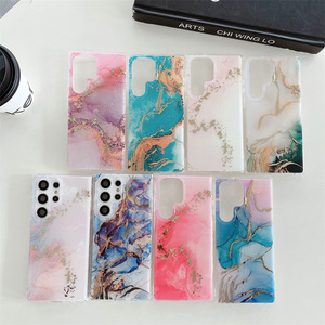 <span class=keywords><strong>Coque</strong></span> de téléphone en marbre brillant TPU de haute qualité pour <span class=keywords><strong>Samsung</strong></span> Galaxy S24 Ultra S22 S23 Plus A14 A34 A54 A53 <span class=keywords><strong>A52</strong></span> 4G <span class=keywords><strong>5G</strong></span> - Product Image 1